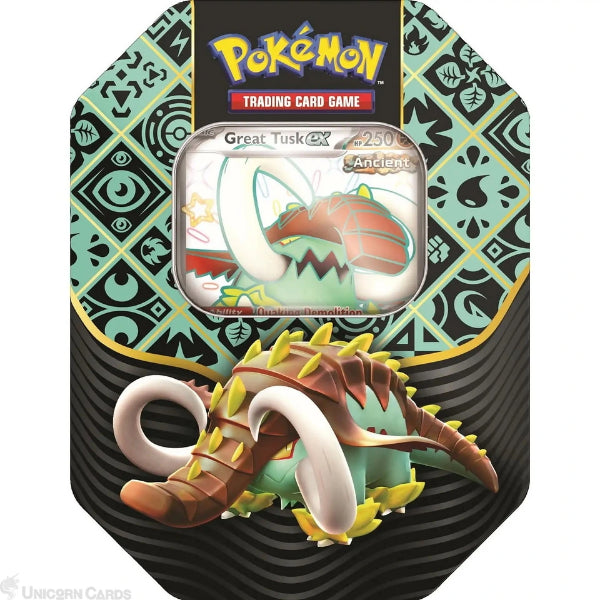 Pokemon TCG: Scarlet & Violet 4.5 Paldean Fates Tin - Great Tusk
