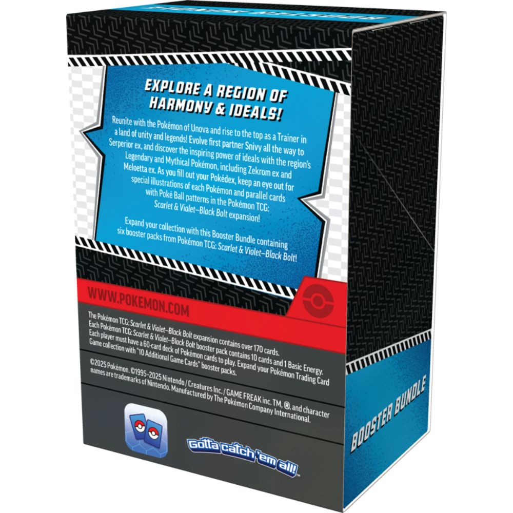 Pokémon TCG: Scarlet & Violet Black Bolt Booster Bundle Back of Box