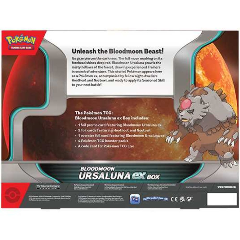 Pokemon TCG: Bloodmoon Ursaluna Ex Box Back of Box