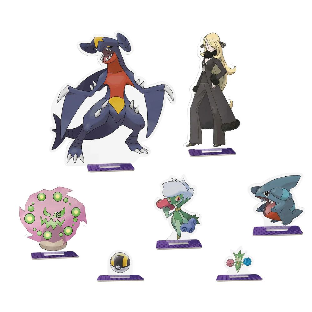 Pokemon TCG: Cynthia's Garchomp ex Premium Collection Acrylic Standees Featuring Cynthia, Garchomp, and more