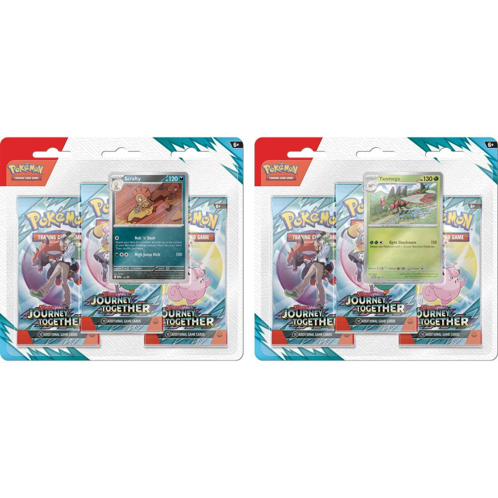 Pokemon TCG: Scarlet and Violet 9 Journey Together 3 Pack Blister Scrafty and Yanmega Promo Card