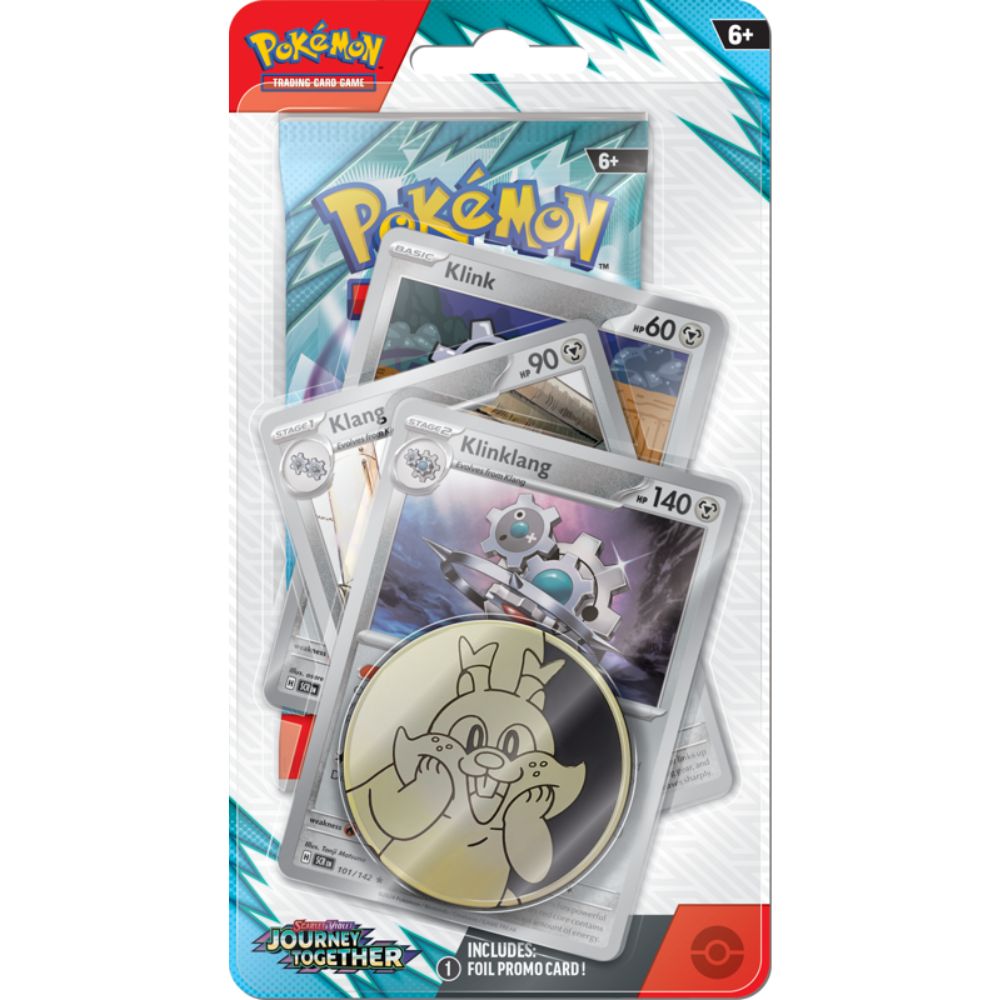 Pokemon TCG: Scarlet and Violet 9 Journey Together Premium Checklane Display Klinklang Promo Card
