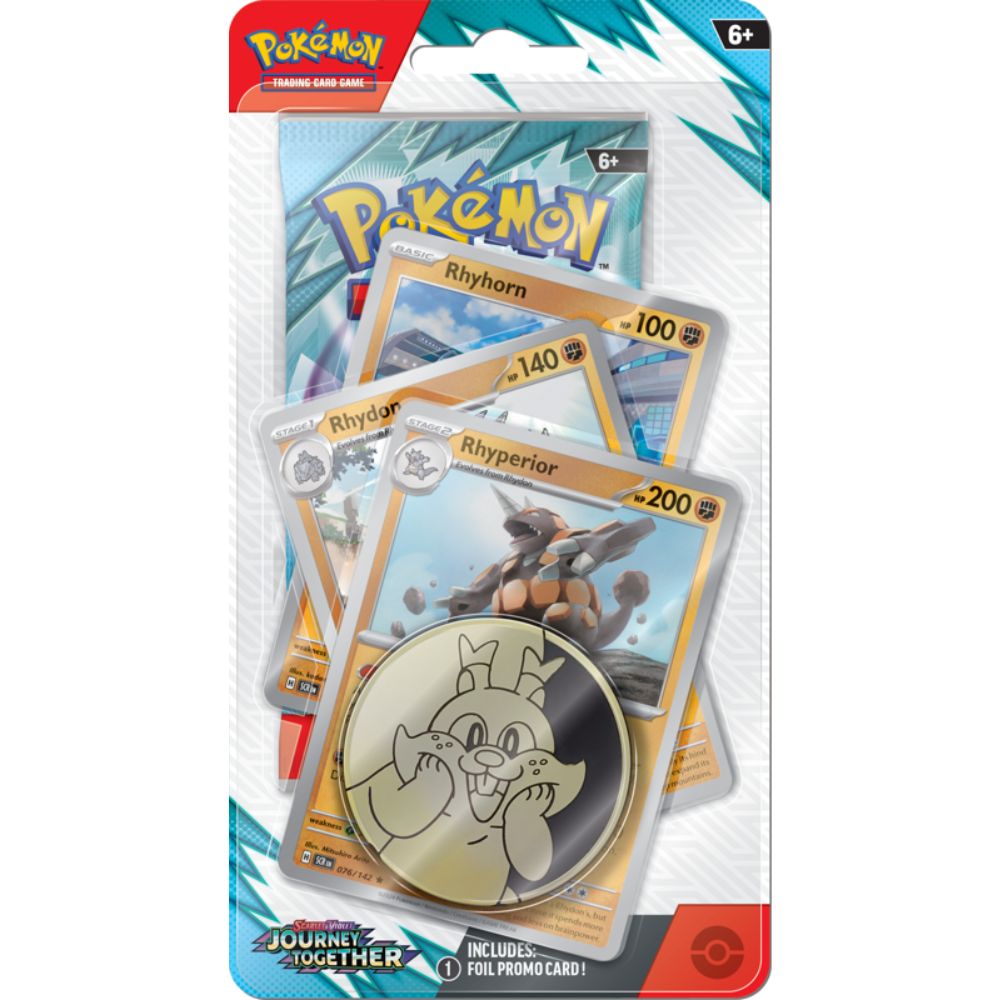 Pokemon TCG: Scarlet and Violet 9 Journey Together Premium Checklane Display Rhyperior Promo Card