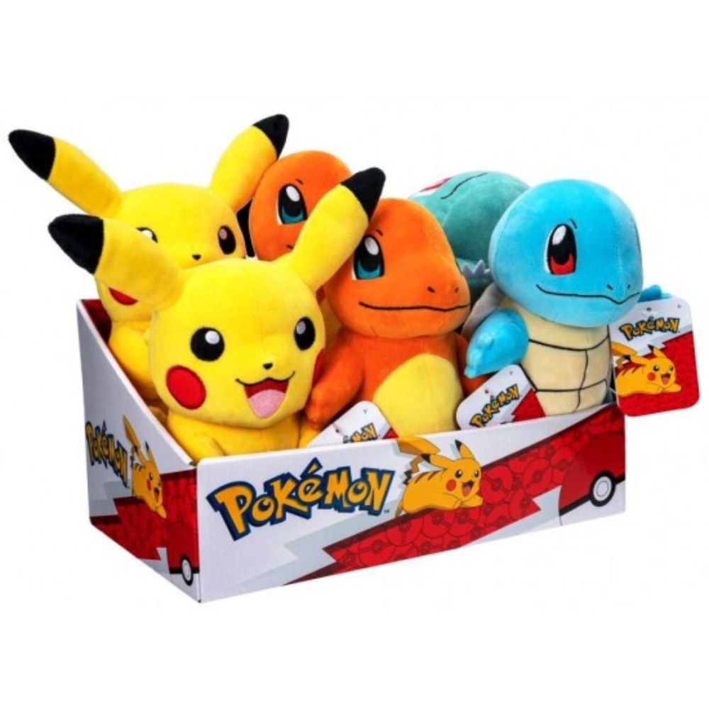 8" Kanto Starter Pokemon Plush - Pikachu, Bulbasaur, Squirtle and Charmander