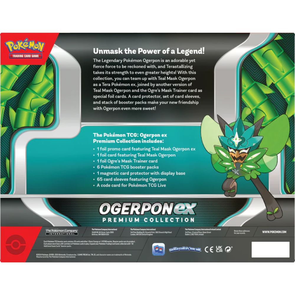 Pokemon TCG: Ogerpon ex Premium Collection Back of Box