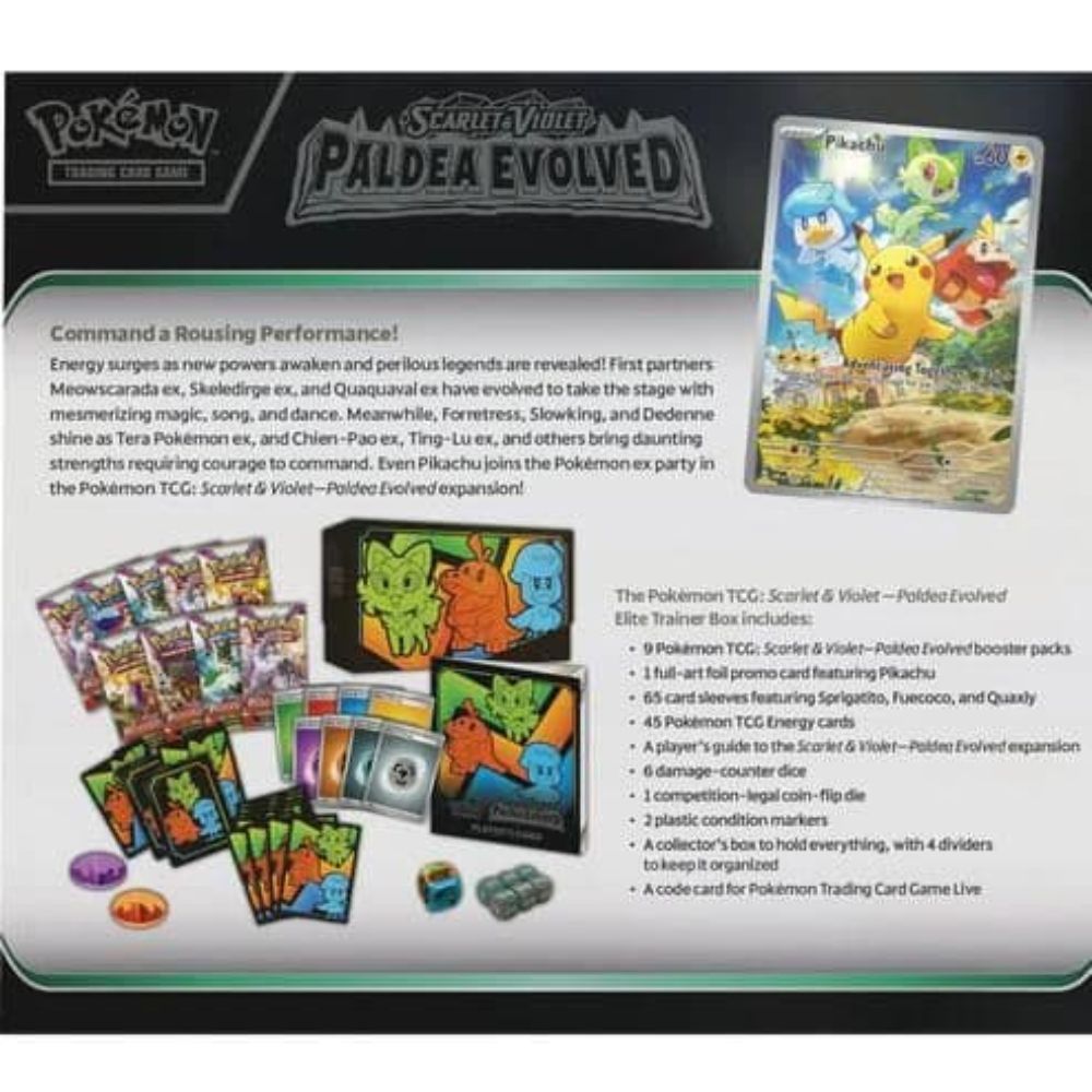 Scarlet and Violet 2 Paldea Evolved Elite Trainer Box Back