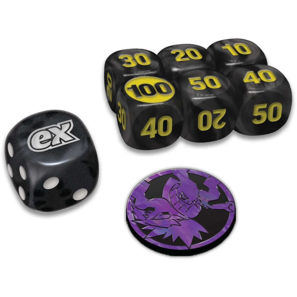 Pokemon TCG: Mega Evolution Pitch Black Elite Trainer Box Damage Counters and Coin