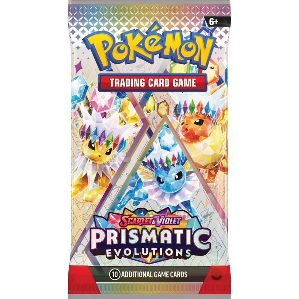 Pokemon TCG: Scarlet and Violet 8.5 Prismatic Evolutions Booster Pack Jolteon, Glaceon and Flareon Artwork
