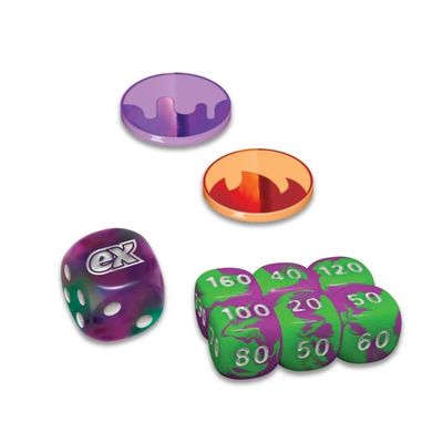 Scarlet and Violet 6.5 Shrouded Fable Elite Trainer Box Coins and Damage Counters