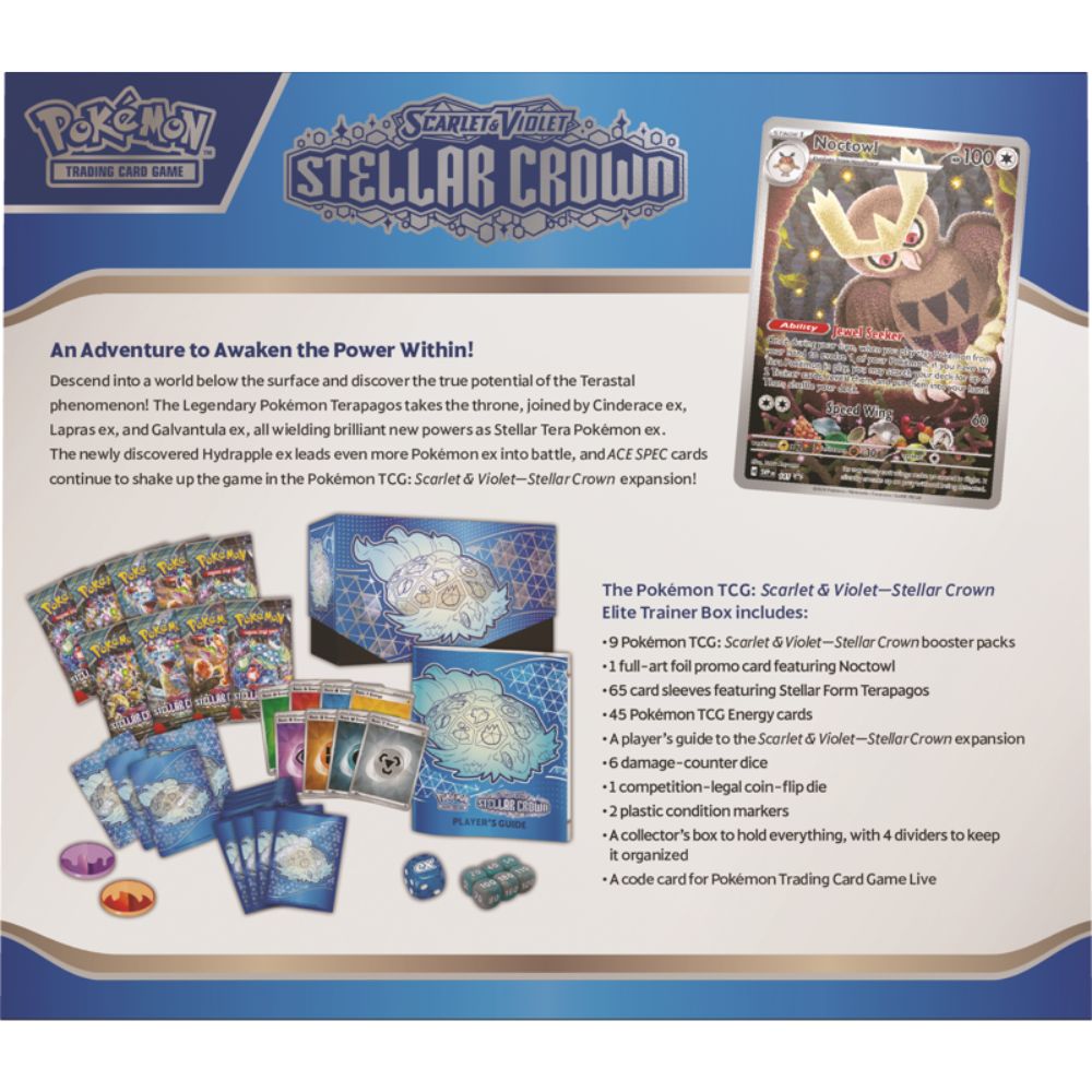 Scarlet and Violet 7 Stellar Crown Elite Trainer Box Back