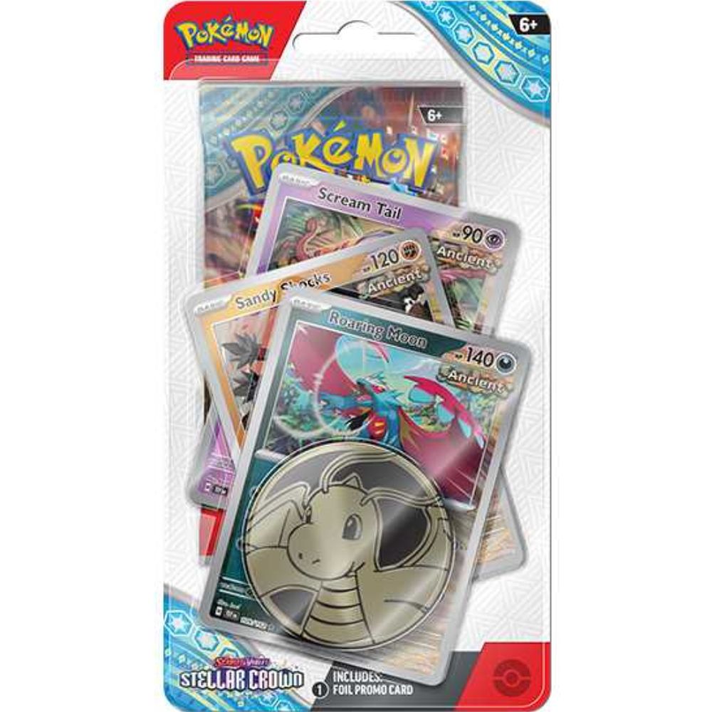 Pokemon TCG: Scarlet and Violet 7 Stellar Crown Premium Checklane Display Roaring Moon Promo Card