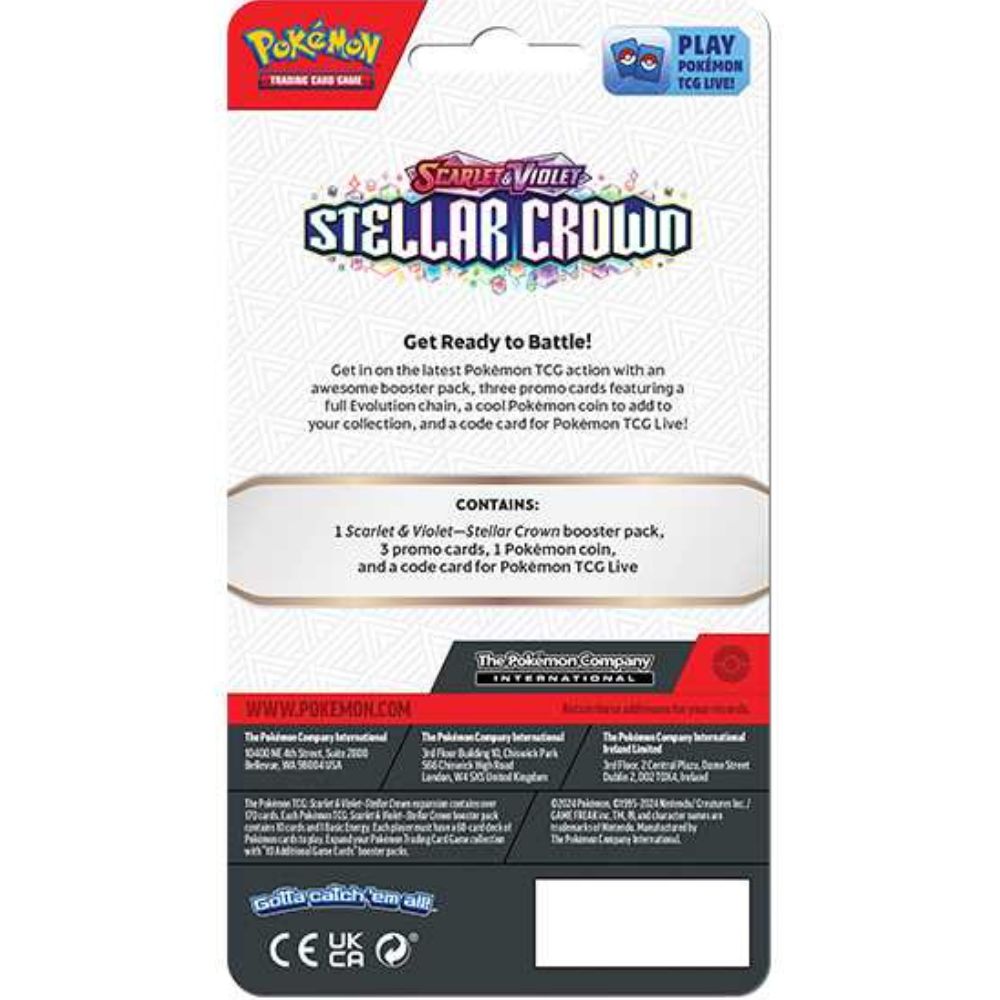 Pokemon TCG: Scarlet and Violet 7 Stellar Crown Premium Checklane Display Back of Display