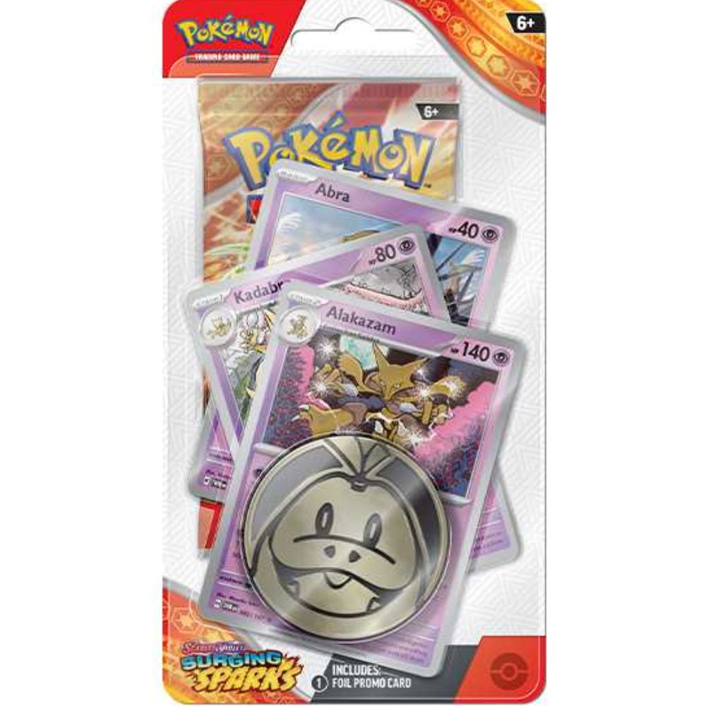 Pokemon TCG: Scarlet and Violet 8 Surging Sparks Premium Checklane Display Alakazam Promo Card