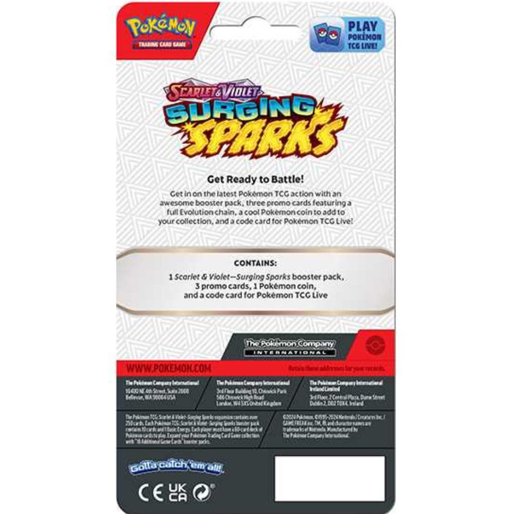 Pokemon TCG: Scarlet and Violet 8 Surging Sparks Premium Checklane Display