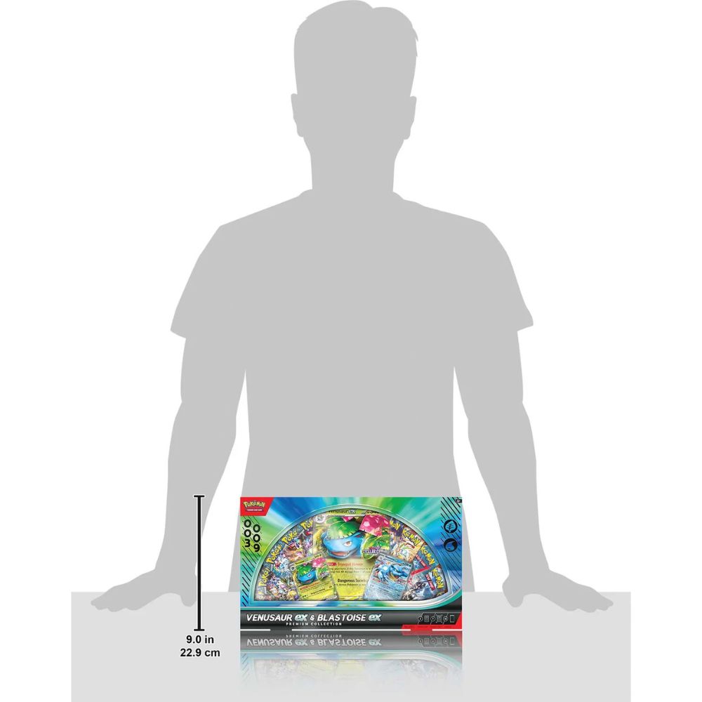 Pokemon TCG: Venusaur ex & Blastoise ex Premium Collection Size details - 9" / 22.9cm