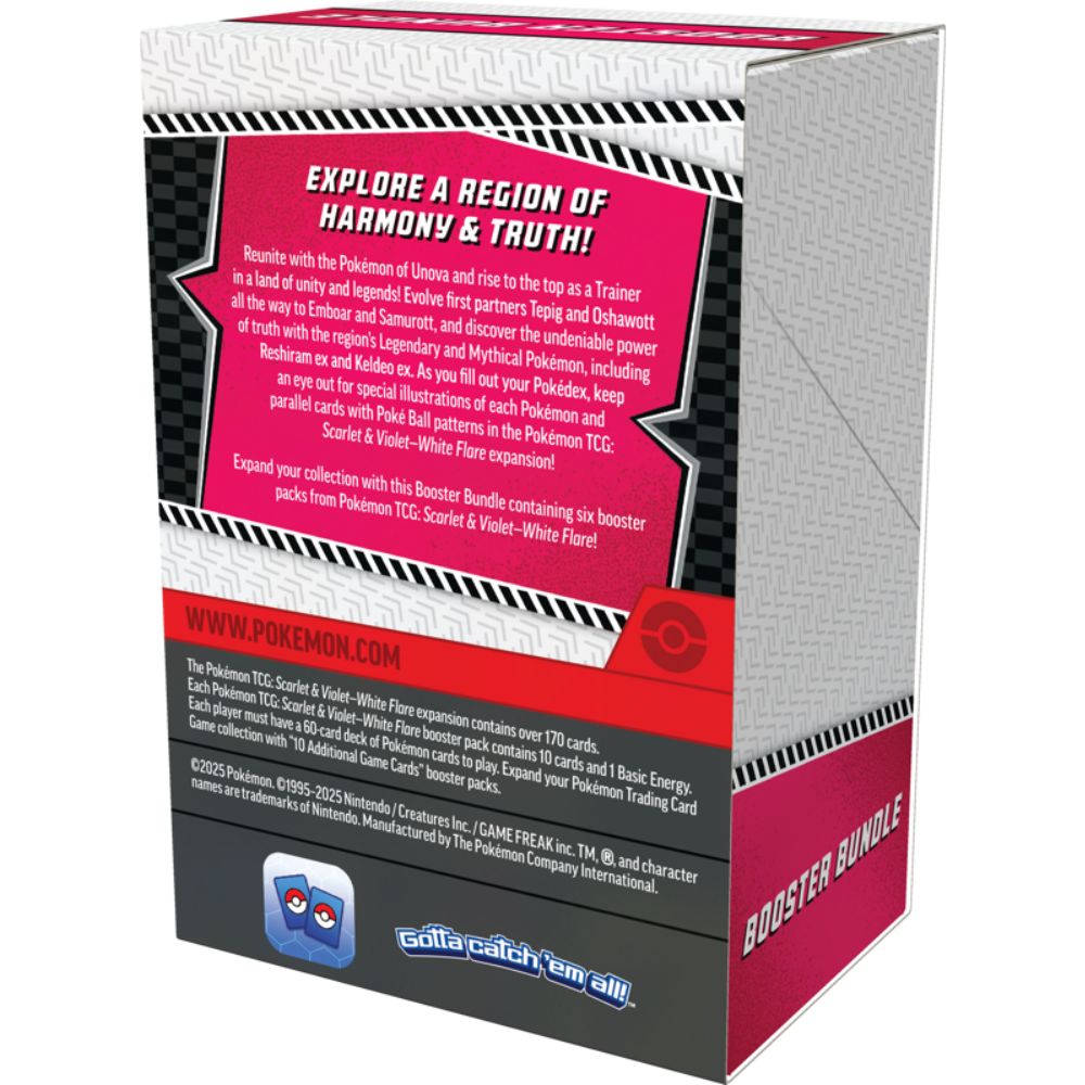 Pokémon TCG: Scarlet & Violet White Flare Booster Bundle Back of Box