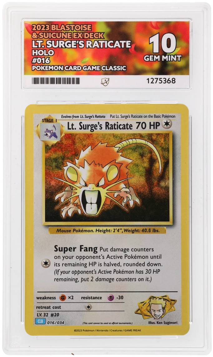 Lt. Surge's Raticate - ACE 10   (Front)