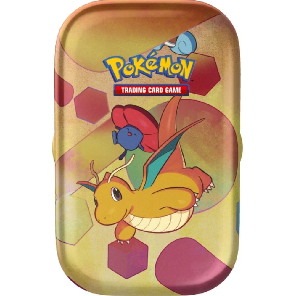 Pokemon TCG: Scarlet and Violet 3.5 151 Mini Tins Artwork featuring Dragonite & Vileplume