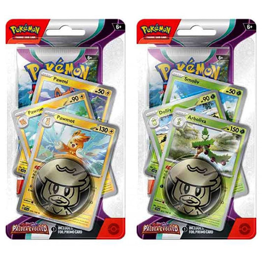 Scarlet and Violet 2 Paldea Evolved Checklane Pack Blister Pawmot and Arboliva Promos