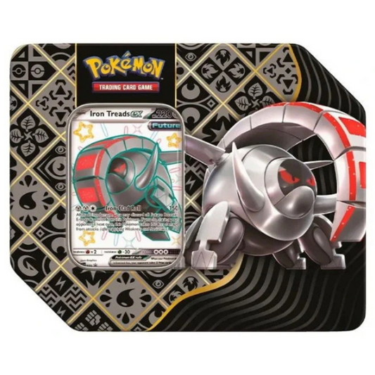 Pokemon TCG: Paldean Fates Tin (5 Boosters) - Shiny Iron Treads ex