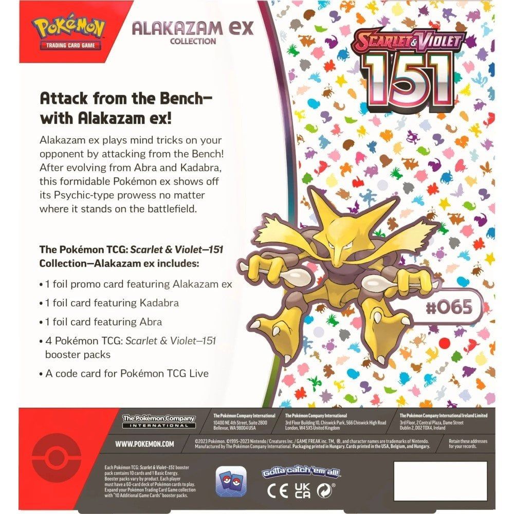Pokemon TCG: Scarlet & Violet 151 Collection - Alakazam ex Back of Box