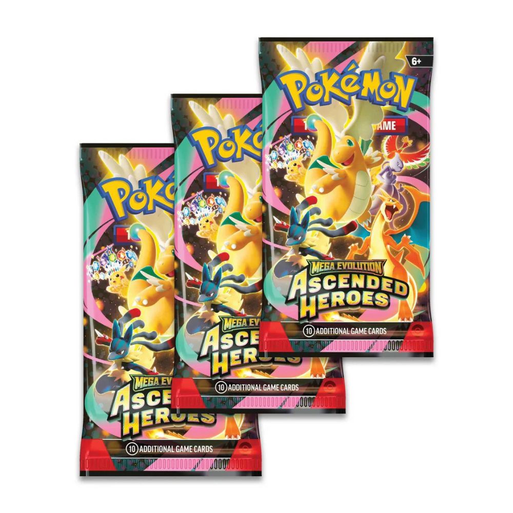 Pokemon TCG: Mega Evolution Ascended Heroes Tech Sticker Collection 3x Booster Packs