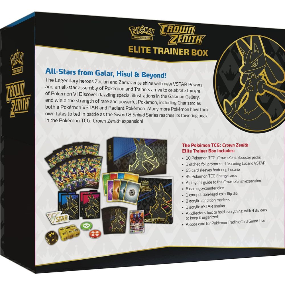 Pokémon TCG: Crown Zenith Elite Trainer Box Back