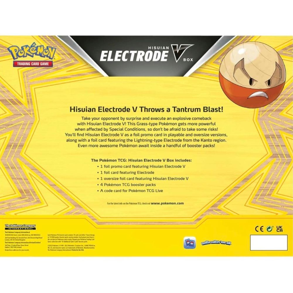 Pokemon TCG: Hisuian Electrode V Box Back of Box