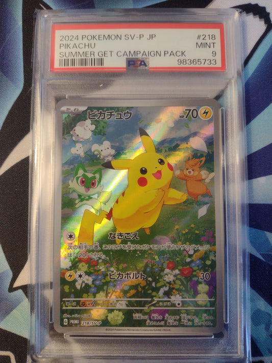 Japanese Pikachu Summer Get Campaign Pack 218/SV-P Scarlet & Violet Promo PSA 9