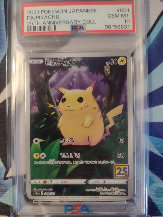 Japanese Pikachu 001/028 25th Anniversary Collection PSA 10