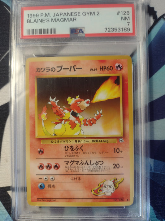 Japanese Blaine's Magmar 126 Gym 2 PSA 7