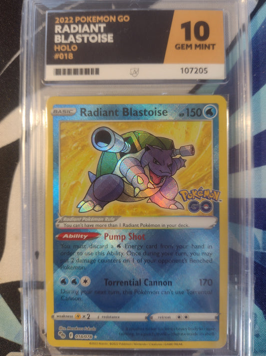 Radiant Blastoise 018/078 Pokemon GO ACE 10