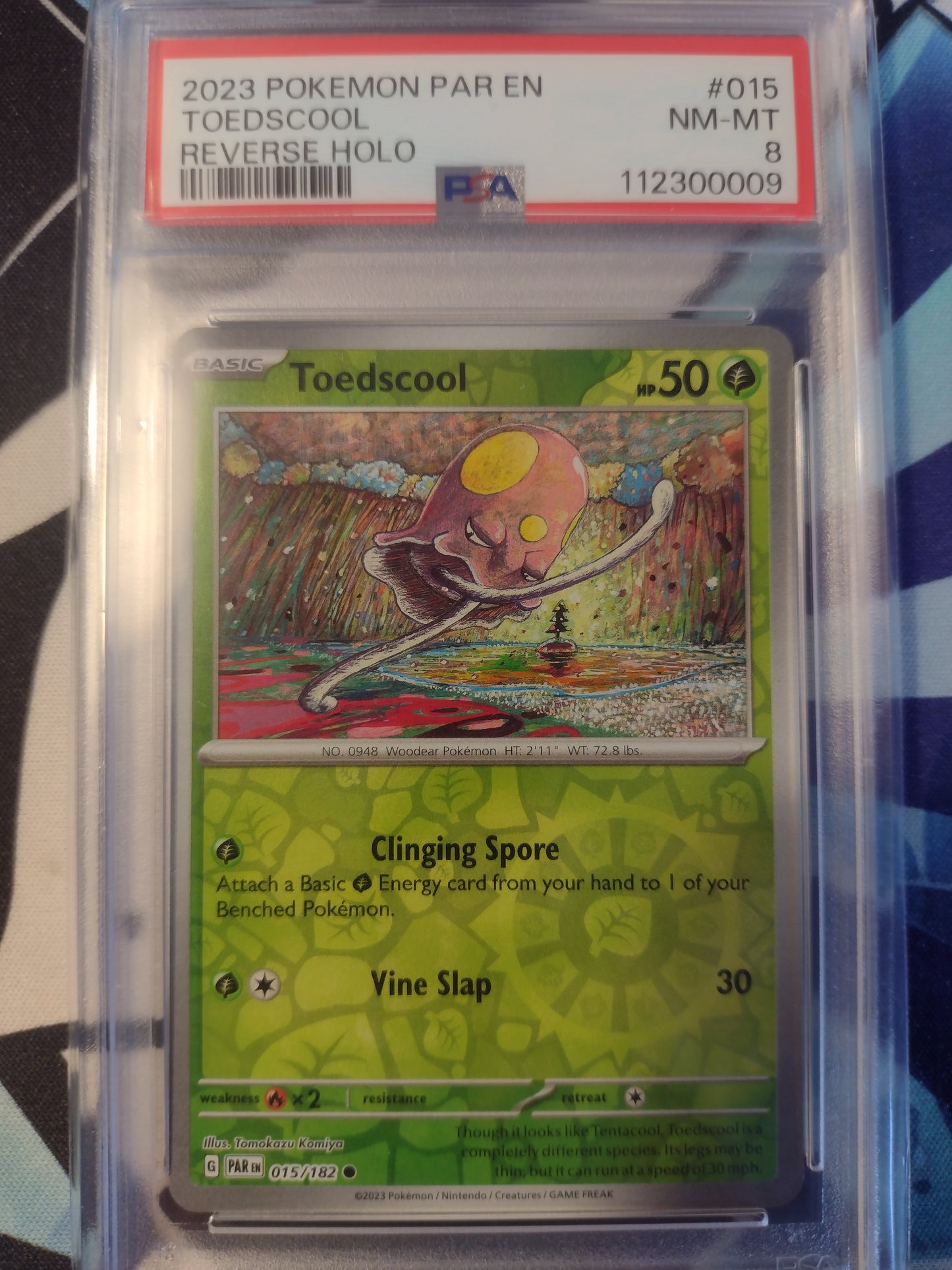 Toedscool Reverse Holo 015/182 Paradox Rift PSA 8