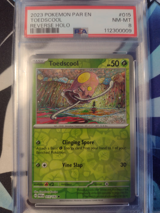 Toedscool Reverse Holo 015/182 Paradox Rift PSA 8