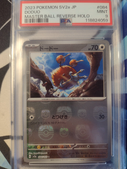 Japanese Doduo Master Ball Reverse Holo 084/165 Pokemon 151 PSA 9