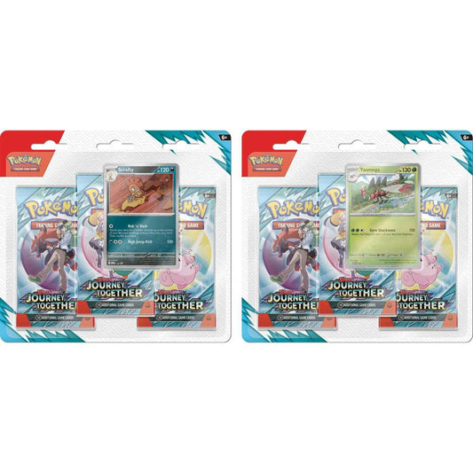 Pokemon TCG: Scarlet and Violet 9 Journey Together 3 Pack Blister Scrafty and Yanmega Promo Card
