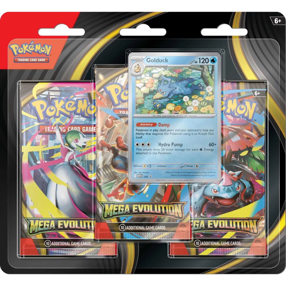 Pokemon TCG: Mega Evolution 3 Pack Blister Golduck Promo