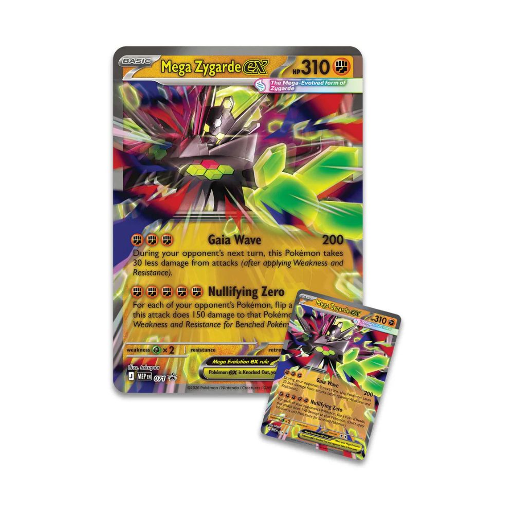 Pokemon TCG: Mega Evolution Ascended Heroes Mega Zygarde ex Premium Collection Promo featuring Mega Zygarde Ex