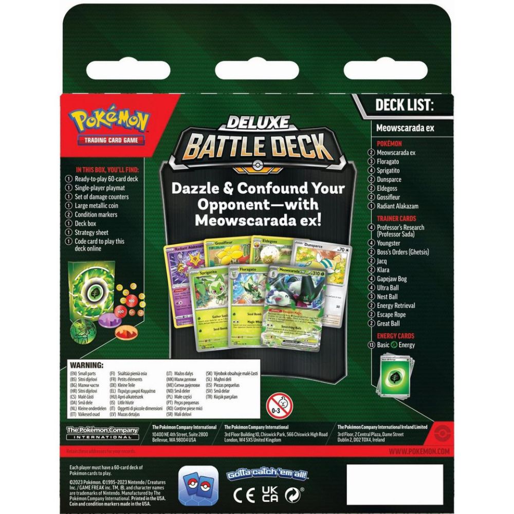 Pokemon TCG: Deluxe Battle Deck - Meowscarada ex Back of Box