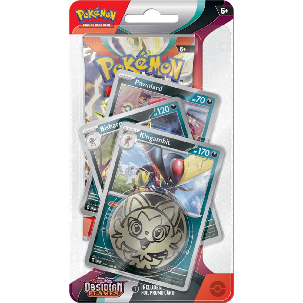 Pokemon TCG: Scarlet and Violet 3 Obsidian Flames Premium Checklane Display Kingambit Promo Card