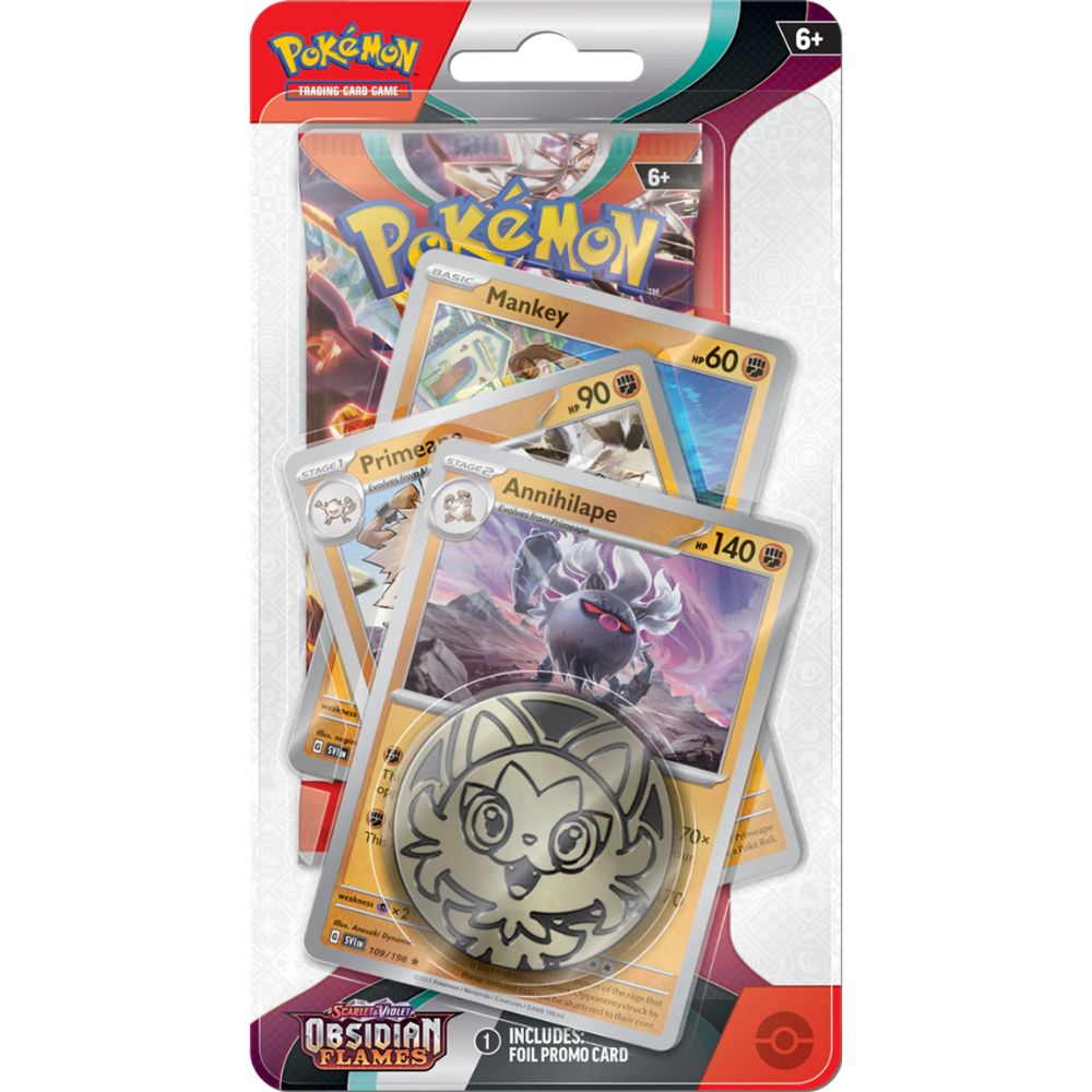 Pokemon TCG: Scarlet and Violet 3 Obsidian Flames Premium Checklane Display Annihilape Promo Card