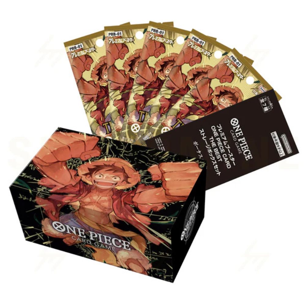 Premium Booster ONE PIECE CARD THE BEST Storage Box Set Luffy Artwork