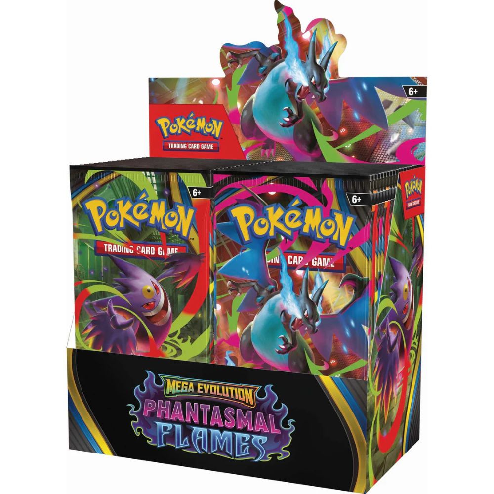 Pokemon TCG: Mega Evolution Phantasmal Flames Booster Box Right side view