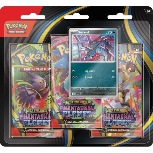 Pokemon TCG: Mega Evolution Phantasmal Flames 3 Pack Blister with Sneasel Promo Card
