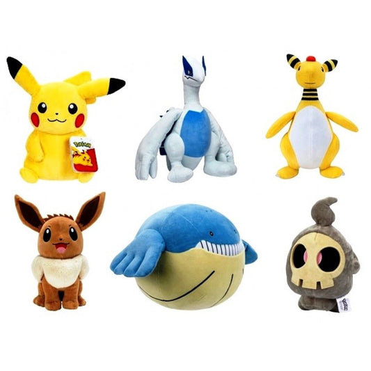 12" Pokemon Plush - Pikachu, Lugia, Ampharos, Eevee, Wailmer and Duskull
