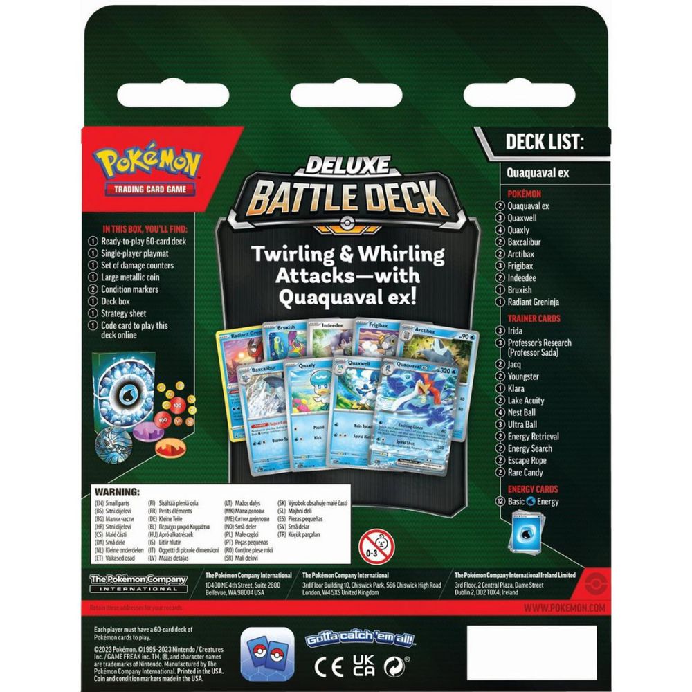 Pokemon TCG: Deluxe Battle Deck - Quaquaval ex Back of Box
