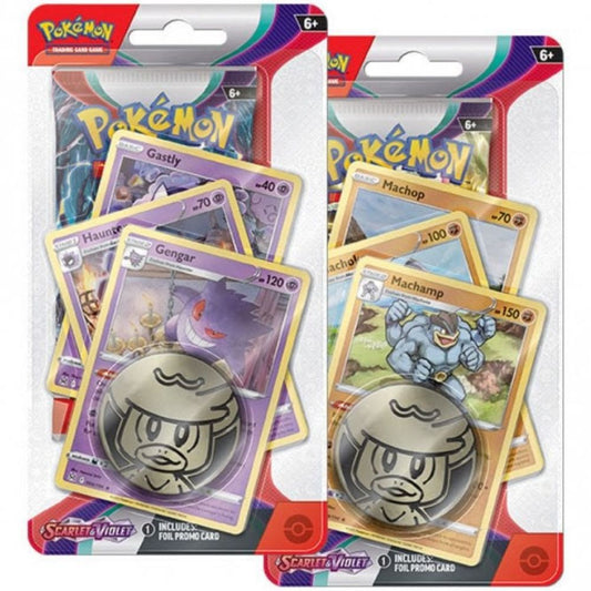 Pokemon TCG: Scarlet and Violet 1 Checklane Pack Blister Gengar and Machamp Promo Cards
