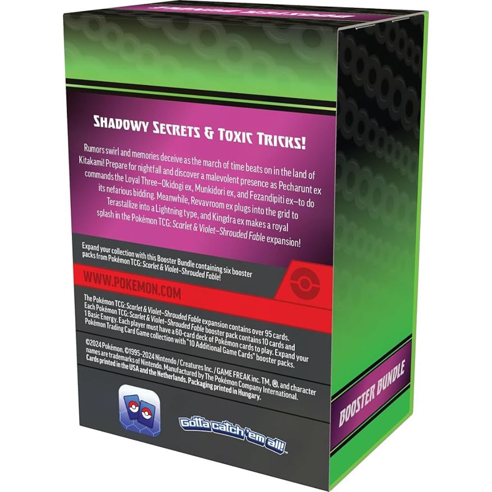 Scarlet and Violet 6.5 Shrouded Fable Booster Bundle Back of Box