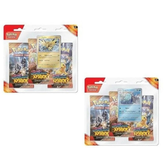 Pokemon TCG: Scarlet and Violet 8 Surging Sparks 3 Pack Blister Zapdos and Quagsire Promo Cards