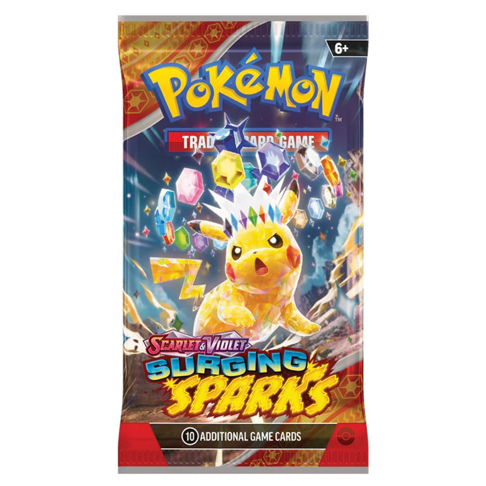 Pokemon TCG: Scarlet and Violet 8 Surging Sparks Booster Pack Pikachu Artwork